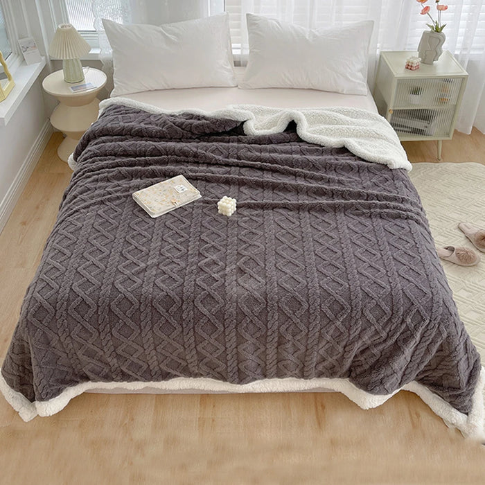 Winter Blanket Lamb Fleece Thick Double Side Super Soft Flannel Throw Blanket for Sofa Bed Cozy Comfortable Warm Throw Bedspread