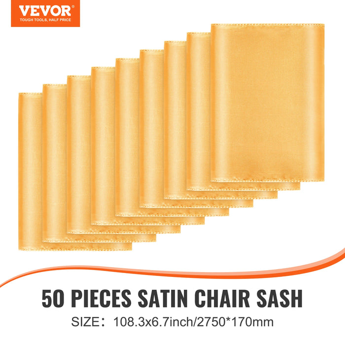 VEVOR 50pcs Spandex Chair Sashes Bands Stretch Chair Ties Bows Elastic Chair Bands for Wedding Party Holiday Banquet Decoration