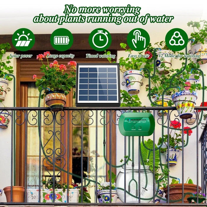 2024 Latest Drip Irrigation Kit for Potted Plants Solar System for Garden Supported Automatic Watering System