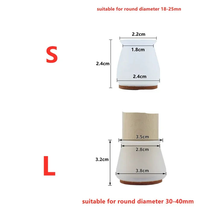 Silicone Table Chair Leg  Felt Anti-slip  Wood Floor From Scratches Protector Covers and Noise Table Legs Pads