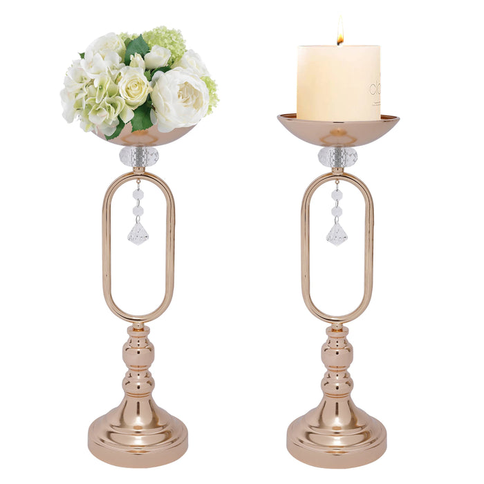 10Pcs Wedding Centerpieces, 19.5in/17.5in/15.6in Tall Metal Flower Display Vases Stand Set, Gold Flower Vase Wedding Candle Hold