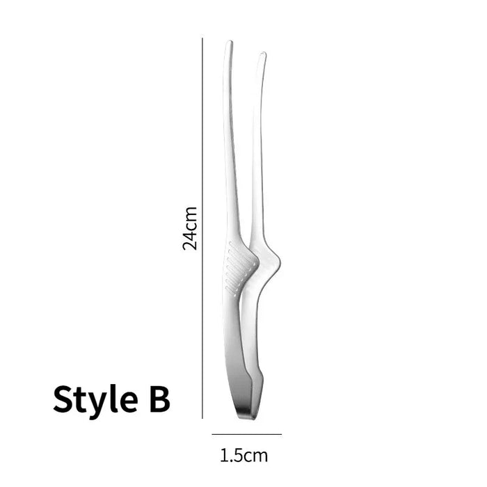 JJYY BBQ Food Tongs Korean Barbecue Clips Stainless Steel Grill Cooking Chief Tong Kitchen Bread Baking Outdoor Grilling Steak