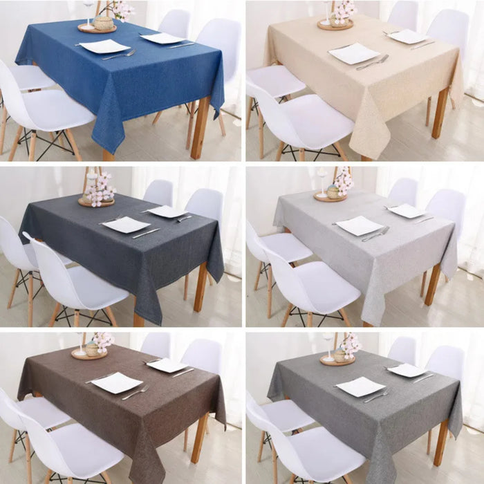 Stylish, Stain Resistant, and Washable Faux Linen Rectangle Tablecloths - Elevate Your Home Decor with Elegant and Durable Table