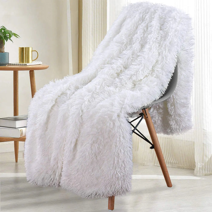 Thickened Fluffy Blanket Warm winter Bedspread on the bed Stitch plaid sofa cover Double side blankets and throws for Home decor