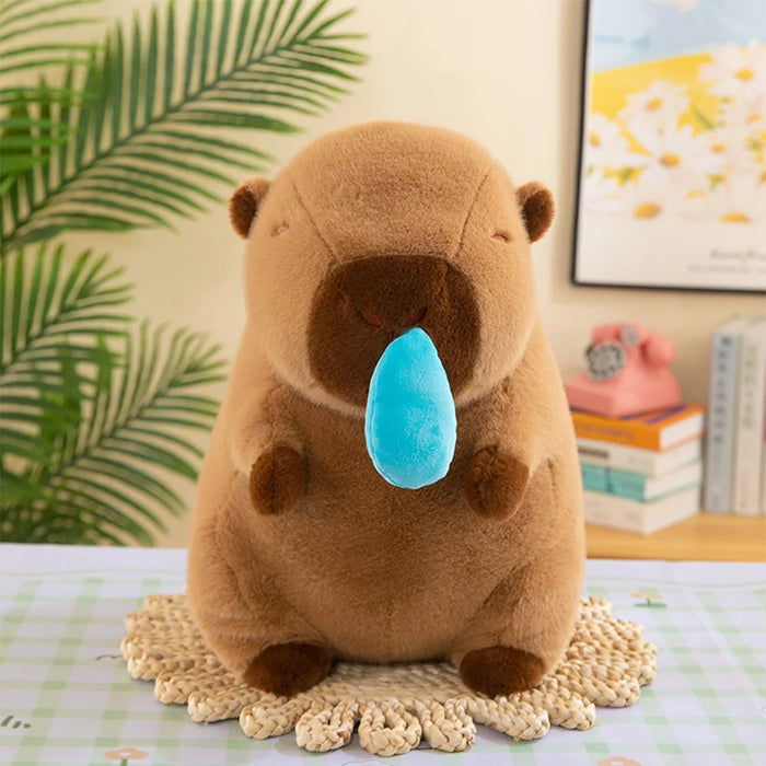 Spit Bubble Capybara Pillow Cartoon Capybara Spit Bubble Plush Pillow Creative Special-Shaped Sofa Cushion Home Room Decor