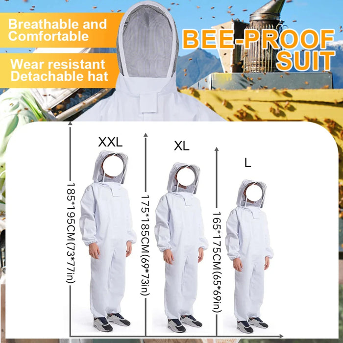 Full Body Professional Beekeeping Suit with Safty Veil for Unisex Children - High Quality Beekeepers Clothes for Ultimate Protec