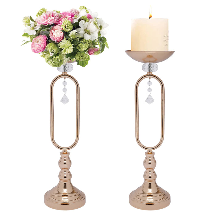 10Pcs Wedding Centerpieces, 19.5in/17.5in/15.6in Tall Metal Flower Display Vases Stand Set, Gold Flower Vase Wedding Candle Hold