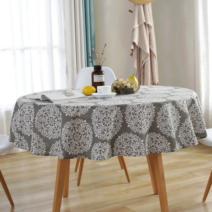 Round Tablecloth 47''/59''/39'' Washable Table Cloth Decorative Table Cover for Indoor and Outdoor Holiday Home Christmas