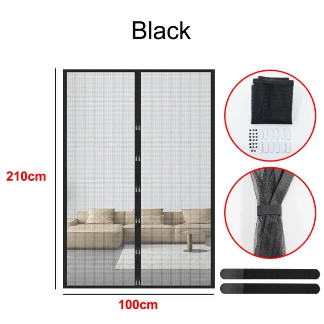 Magnetic Screen Door Curtain Anti-Mosquito Net Fly Insect Screen Mesh Automatic Closing Door Screen