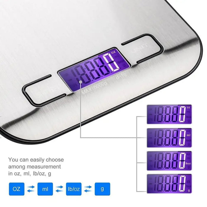 5kg Household Kitchen Scale Electronic Food Scales Diet Scales Measuring Tool Slim LCD Digital Electronic Weighing Scale