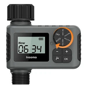 INSOMA Automatic Water Timer Intelligent Irrigation Watering System Sprinkler Timer Garden Programmer Equipment LCD Display IPX5