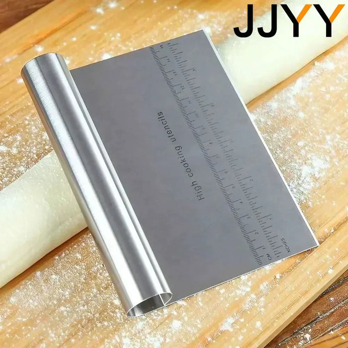 JJYY Multi-purpose Stainless Steel with Scale Cutting Knife Cake Scraper Nougat Dough Slicer Kitchen DIY Baking Decoration Tools