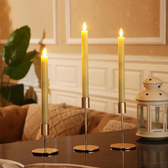 Candle Holders Set Matte Candlesticks Holders Decorative Modern Metal Candelabras for Wedding Dinning Decor Table (Gold,48 Pcs)