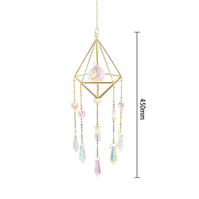 Crystal Wind Chime Hexagon Diamond Prism Hanging Rainbow Chaser Lighting Window Curtains Pendant Home Garden Decor Dream Catcher