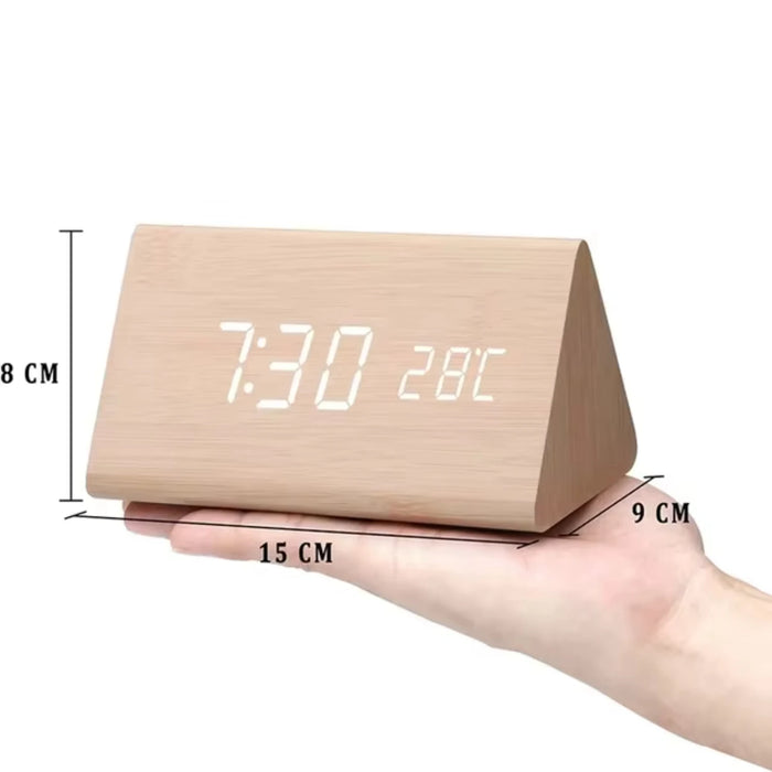 Alarm Clock  Bedrooms Bedside Table Wooden Desk Decor Wake  Table Clock With Temperature  Digital Clock Light Dawn