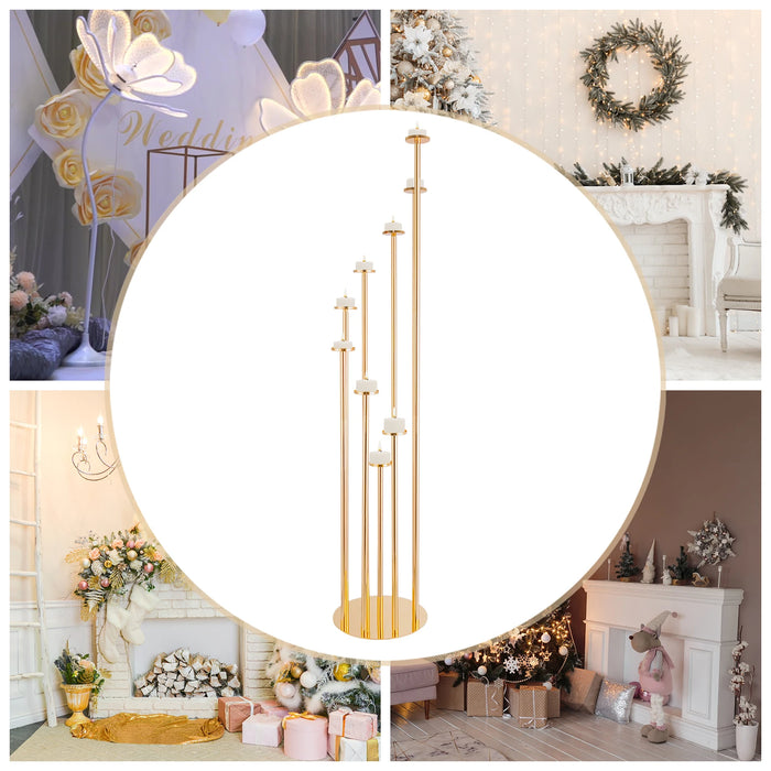 9-Arm Candle Holder, Metal Decorative Candle Holder, Wedding Road Leader for Romantic Wedding Venue Setup Decoration