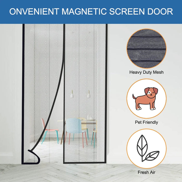 Magnetic Screen Door Curtain Anti-Mosquito Net Fly Insect Screen Mesh Automatic Closing Door Screen