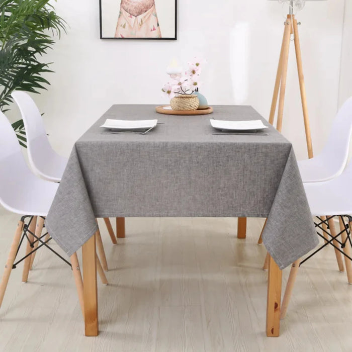 Stylish, Stain Resistant, and Washable Faux Linen Rectangle Tablecloths - Elevate Your Home Decor with Elegant and Durable Table