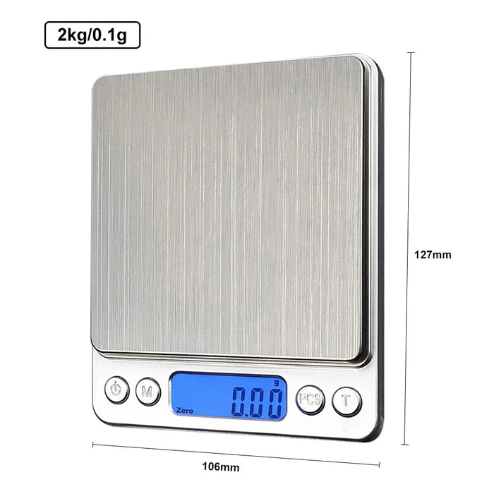 Digital Kitchen Scale Small Jewelry Scale Digital Weighing Scale Food Precision LCD Jewelry Scale Electronic Weight 500g-2kg