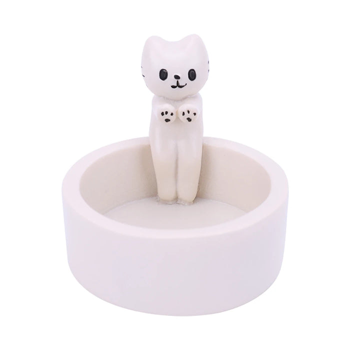 Cartoon Kitten Candle Holder Warming Its Paws Cute Scented Light Holder Cute Grilled Cat Aromatherapy Candle Holder