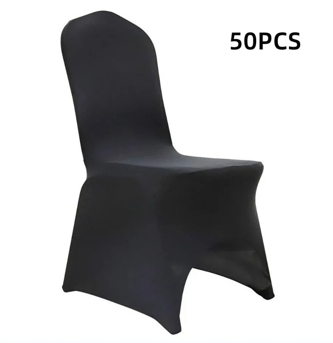 Universal Wedding Chair Covers, Full Seat Slipcovers, Black, White, Strong Spandex, Restaurant, Cafe, 50-100Pcs