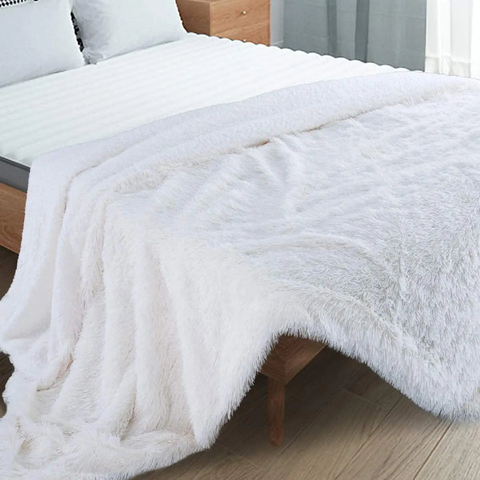 Thickened Fluffy Blanket Warm winter Bedspread on the bed Stitch plaid sofa cover Double side blankets and throws for Home decor