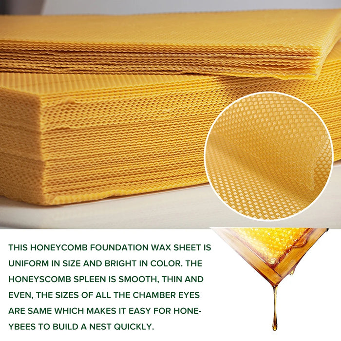 Natural Honeycomb Bee Wax Sheets Yellow Beekeeping Beeswax Flake Honeycomb Mold for Beekeeping/Candle Making/Furniture Polishing