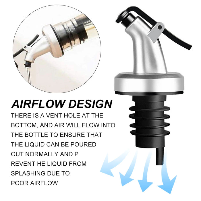 15/10/5Pcs Stainless Steel Olive Oil Stopper Cap Dispenser Spout Sauce Vinegar Auto Open Pourer Nozzle Wine Liquor Bottle Plug