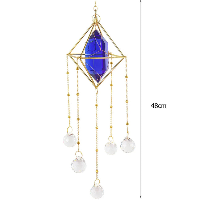 Crystal Wind Chime Hexagon Diamond Prism Hanging Rainbow Chaser Lighting Window Curtains Pendant Home Garden Decor Dream Catcher