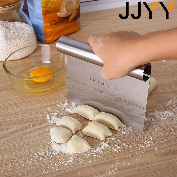 JJYY Multi-purpose Stainless Steel with Scale Cutting Knife Cake Scraper Nougat Dough Slicer Kitchen DIY Baking Decoration Tools