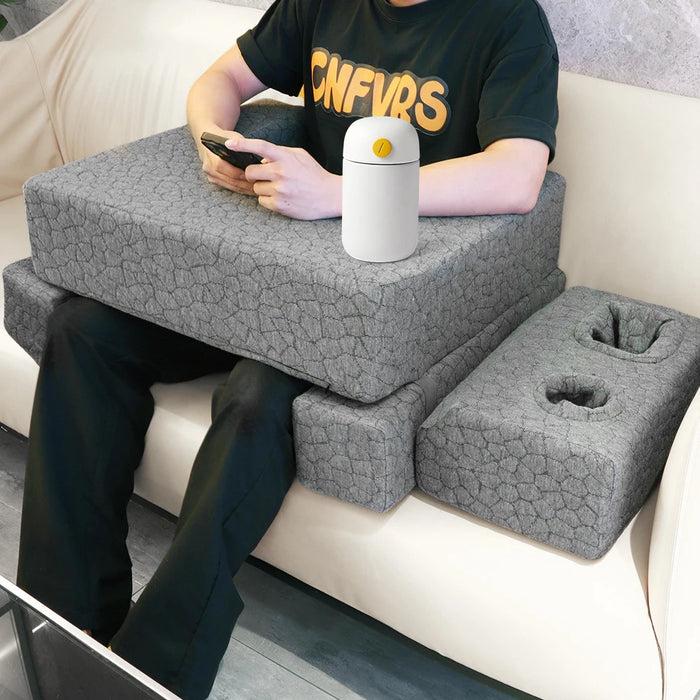 Extra Large Reading & Gaming Pillow with Cup Holder Adjustable for Reading Gaming Working and More for Sitting in Bed Floor Sofa