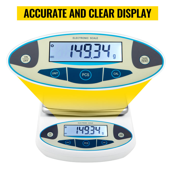 VEVOR Kitchen Scale 5000g x 0.01g Lab Analytical Balance W/ LCD Backlit Screen Digital Weight Mini Precision Pocket Electronic