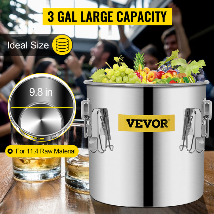 VEVOR Alcohol Still 3Gal/12L Stainless Steel Alcohol Distiller Copper Tube Home Brewing Kit  for DIY Whisky Wine Brandy